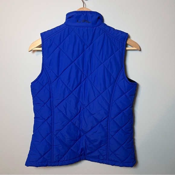 Lauren Ralph Lauren Diamond Quilted Vest Womens S Royal Blue Full Zip EUC - Picture 4 of 6